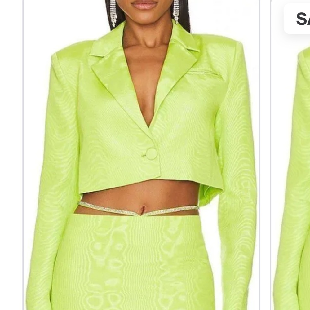 Hannah Cropped Blazer in Apple Green
CAMILA COELHO XXS - has minor stains
